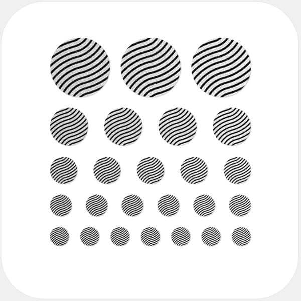 camera privacy sticker set for multiple devices with 5 sizes – silver Curved Line Pattern CamTag