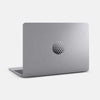 spacegray "dot pattern 1" reusable macbook sticker tabtag on a laptop