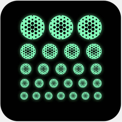 luminescent night "PatternDots2" reusable privacy sticker set CamTag