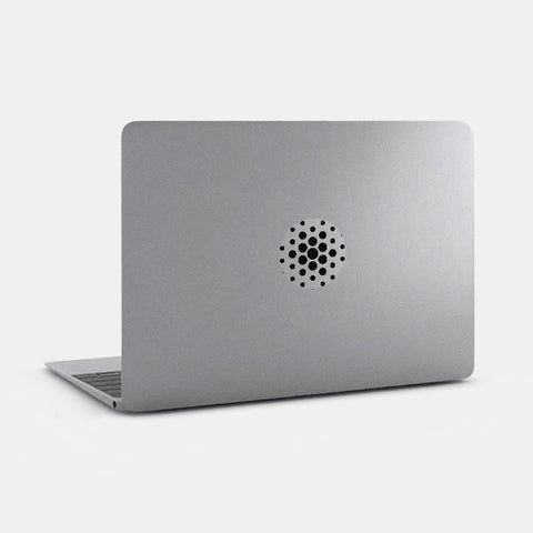 spacegray "dot pattern 2" reusable macbook sticker tabtag on a laptop