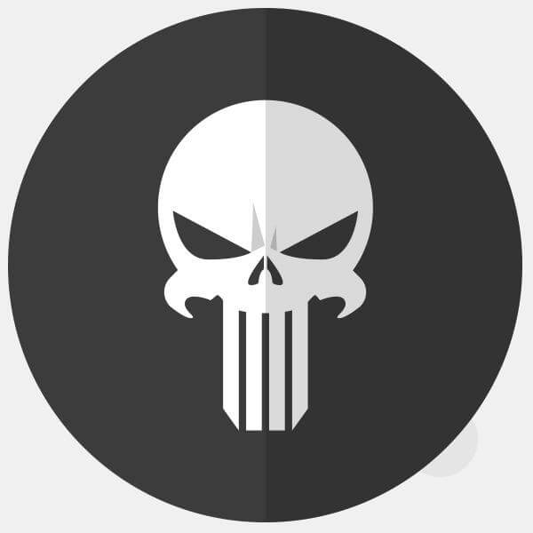 superheroes "Punisher" reusable macbook sticker tabtag by plugyou
