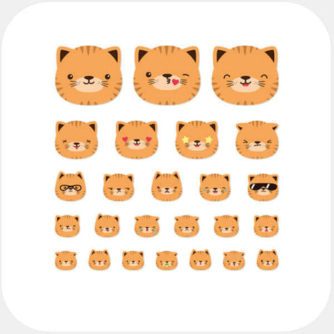 animals "cat faces set" reusable privacy sticker sets CamTag