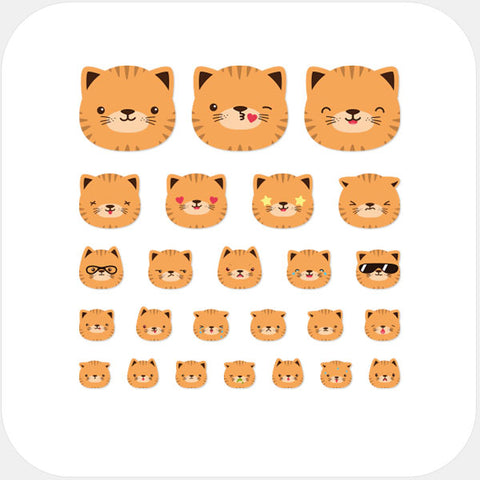 animals "cat faces set" reusable privacy sticker sets CamTag