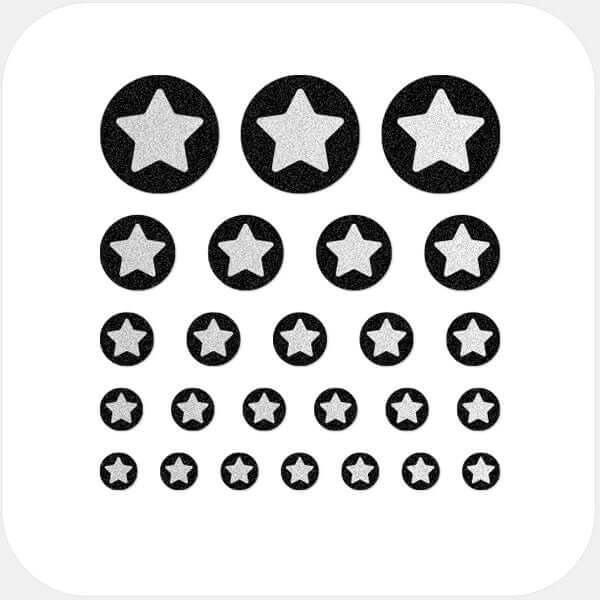 reusable camera privacy sticker set with multiple sizes for laptops tablets and smartphones – silver Star CamTag 