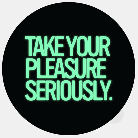 luminescent night "TakeYourPleasureSeriously" reusable macbook sticker tabtag