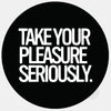 typographic "take your pleasure seriously" reusable macbook sticker tabtag