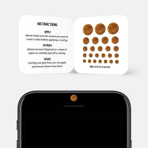 planet themed camera privacy sticker on smartphone front camera — Venus CamTag