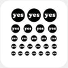 typographic dark "Yes" reusable privacy sticker CamTag on phone