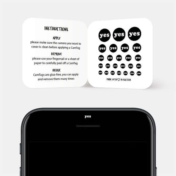 motivational camera privacy sticker for smartphone front camera — black Yes CamTag