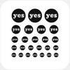 silver "Yes" reusable privacy sticker set CamTag