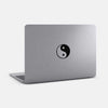 spacegray "YinYang" reusable macbook sticker tabtag on a laptop