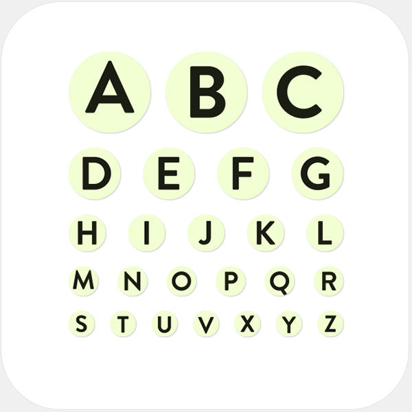 luminescent day "alphabet set" reusable privacy sticker sets CamTag