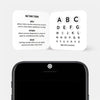 typographic "alphabet set" reusable privacy sticker sets CamTag on phone