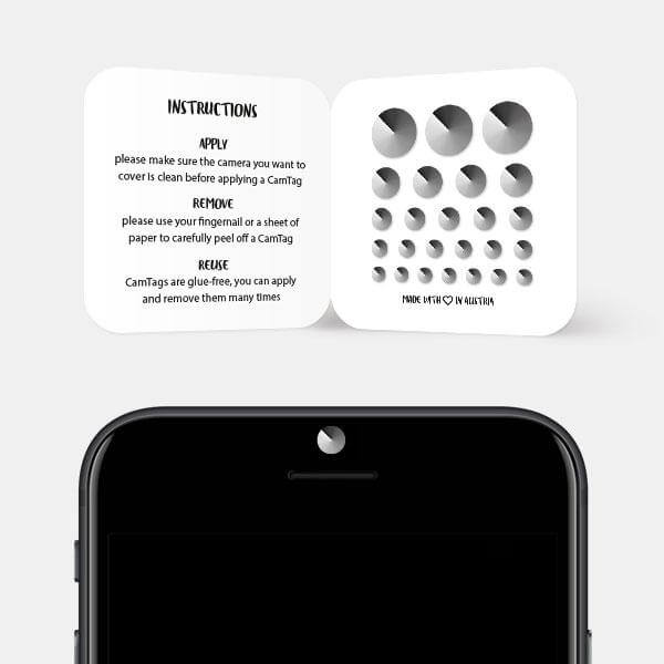 camera blocker sticker applied to smartphone Selfie camera for webcam protection – Angle
