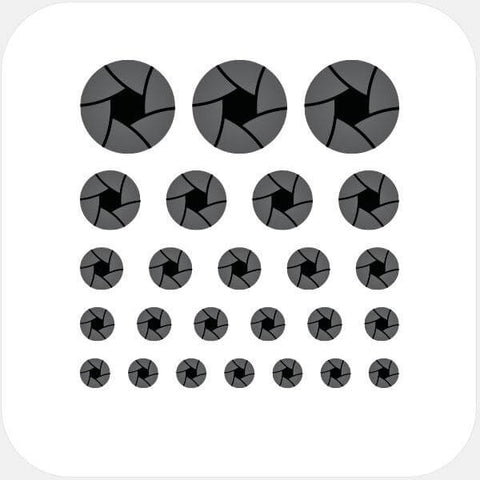 dark "aperture" reusable privacy sticker set CamTag