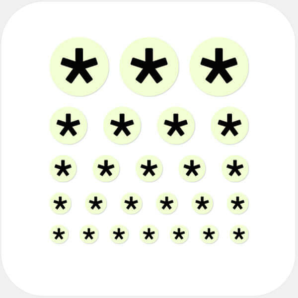 camera privacy sticker set with multi-size assortment for phones laptops tablets and desktop computers – luminescent day Asterisk CamTag