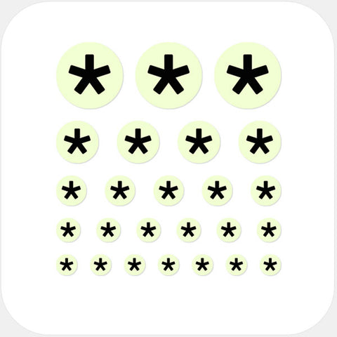 luminescent day "asterisk" reusable privacy sticker set CamTag