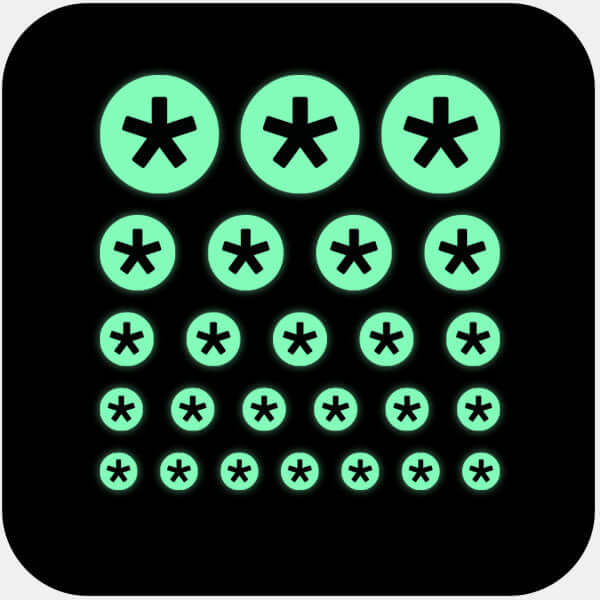 camera privacy sticker set with multi-size assortment for phones laptops tablets and desktop computers – luminescent night Asterisk CamTag