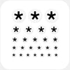 typographic white "asterisk" reusable privacy sticker set CamTag