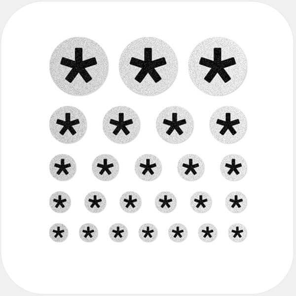 camera privacy sticker set with multi-size assortment for phones laptops tablets and desktop computers – silver Asterisk CamTag