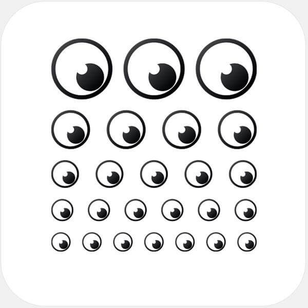 Black/White Eye Reusable Webcam Cover set with multiple sizes for phones laptops tablets and desktops | CamTag