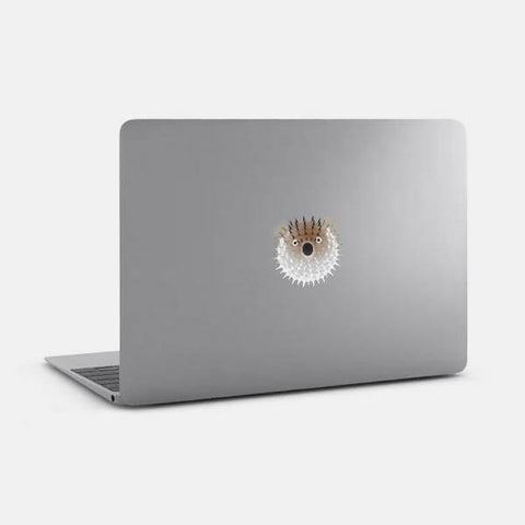 animals "blowfish" reusable macbook sticker tabtag on a mac