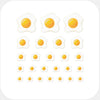 food "egg sunny side up" reusable privacy sticker set CamTag