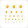 food "egg sunny side up" reusable privacy sticker set CamTag