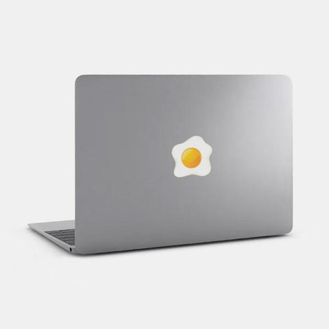 food "egg sunny side up" reusable macbook sticker tabtag on a mac