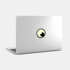 luminescent day "eye" reusable macbook sticker tabtag on a laptop