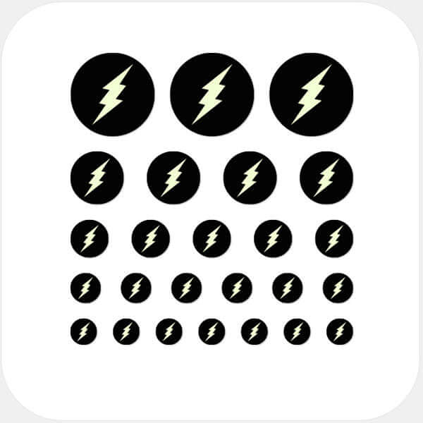 reusable camera blocker sticker set with 25 pieces in multiple sizes for phones laptops tablets and desktop computers – luminescent day Flash CamTag