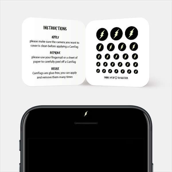camera blocker sticker for smartphone selfie lens — luminescent day Flash CamTag