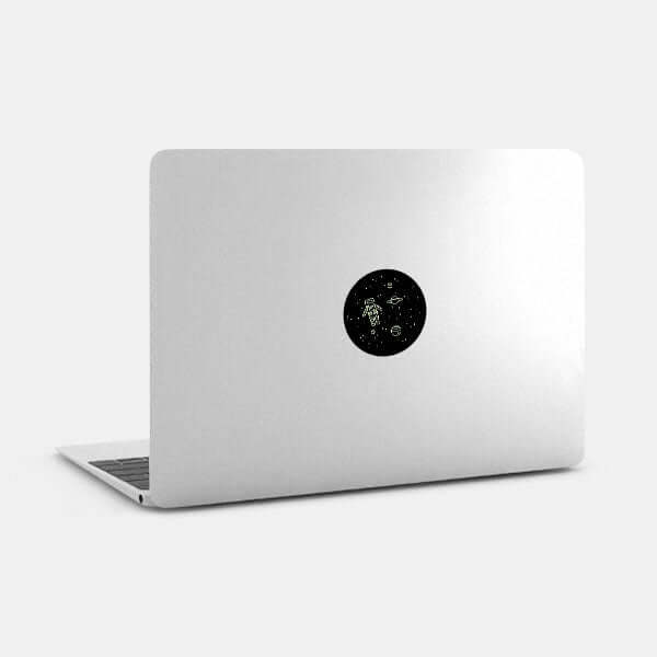 luminescent day get lost in space reusable macbook sticker tabtag on a laptop