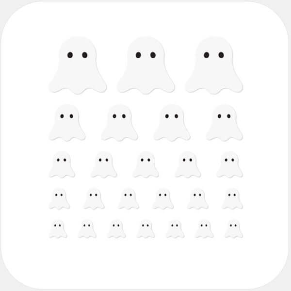 camera privacy sticker set for multiple devices with 5 sizes – white Ghost CamTag