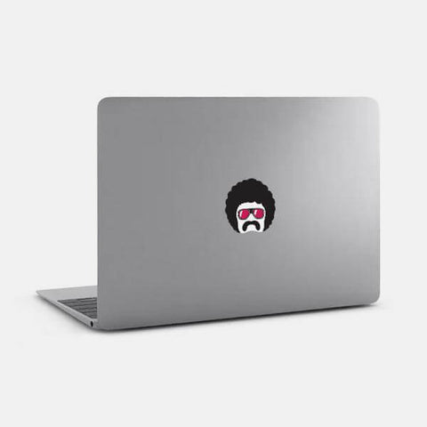 dark "giorgio" reusable macbook sticker tabtag on a mac