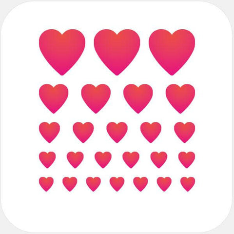 colorful "heart" reusable privacy sticker set CamTag