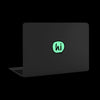 luminescent night "hi" reusable macbook sticker tabtag on a laptop