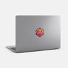 colorful "icosahedron" tabtag reusable macbook sticker tabtag on a laptop