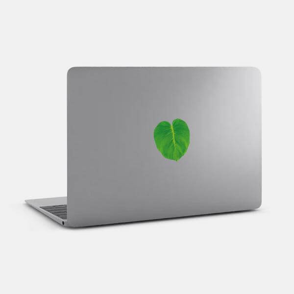 leaf reusable macbook sticker tabtag on a mac
