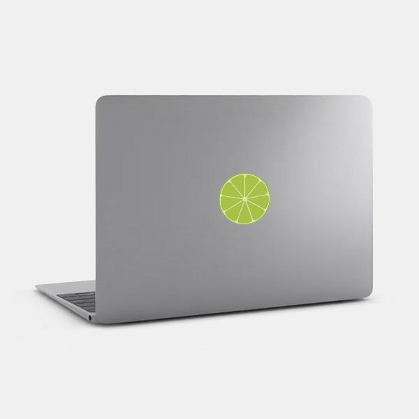 lime reusable macbook sticker tabtag on a laptop