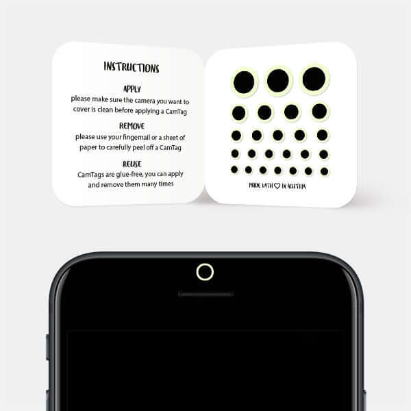 Luminescent Day Ring Reusable Webcam Cover blocking smartphone front camera privacy | CamTag