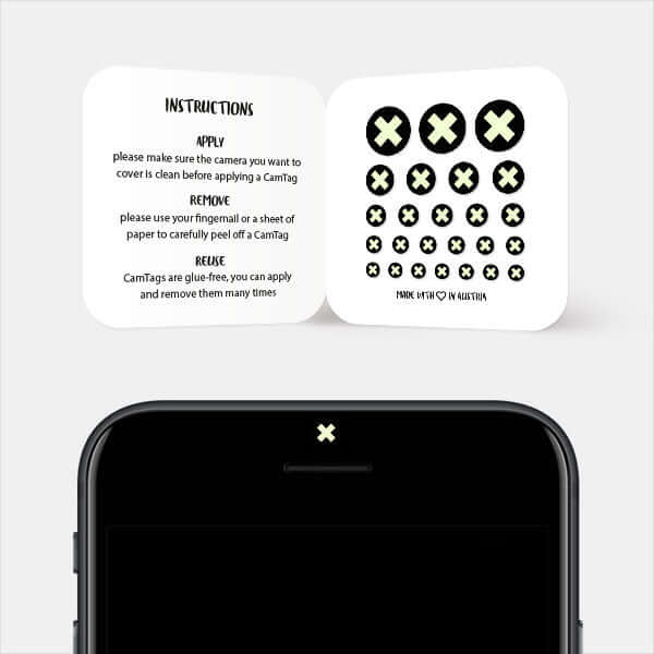 Luminescent Day X Reusable Webcam Cover blocking smartphone front camera privacy | CamTag