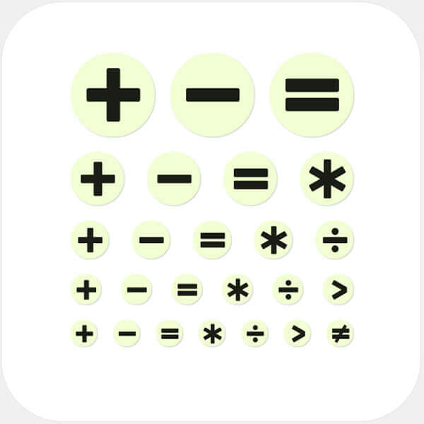 luminescent day "math set" reusable privacy sticker sets CamTag