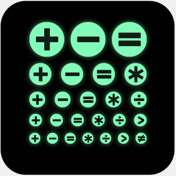 luminescent night "math set" reusable privacy sticker sets CamTag