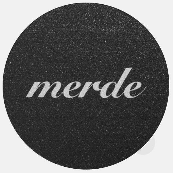 silver merde reusable macbook sticker tabtag