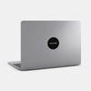 spacegray "merde" reusable macbook sticker tabtag on a mac