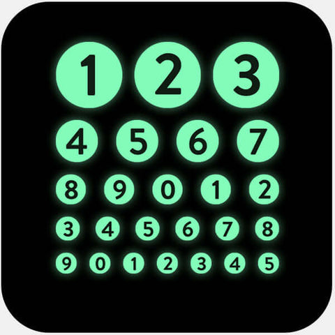 luminescent night "numbers set" reusable privacy sticker sets CamTag