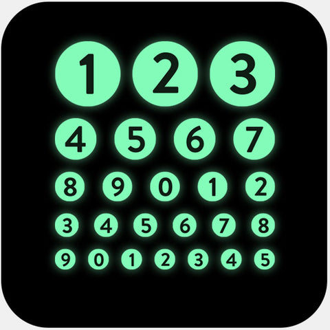 luminescent night "numbers set" reusable privacy sticker sets CamTag