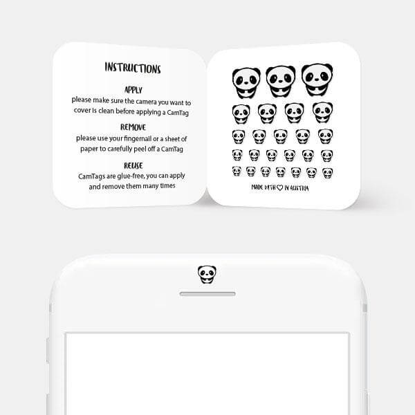 panda reusable privacy sticker CamTag on phone