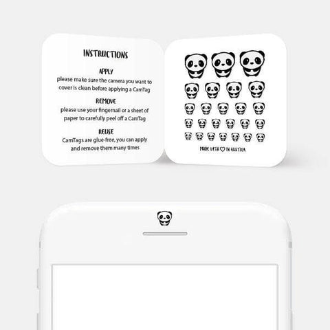 animals "panda" reusable privacy sticker CamTag on phone